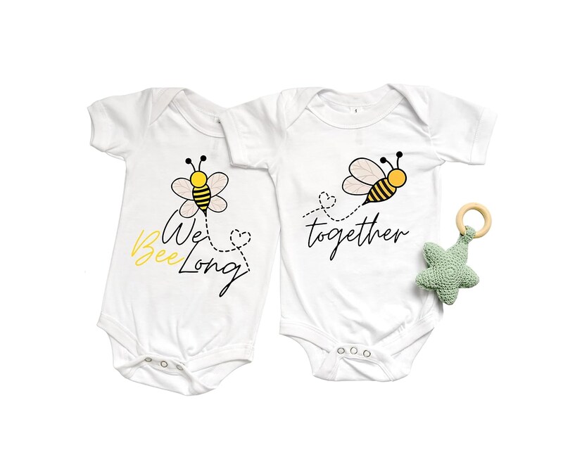 We BeeLong together Bee Onesie® bodysuit or toddler shirt twin set size 0-24 Month or 2T-5T